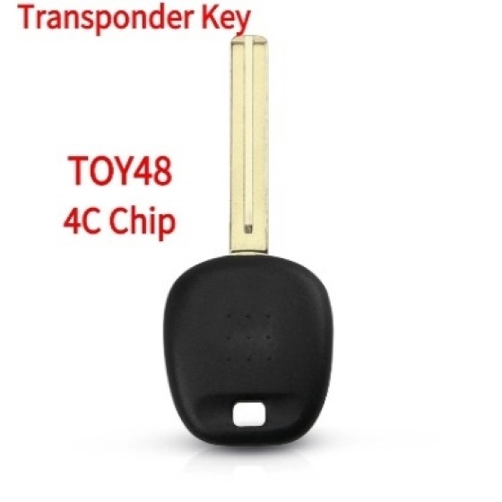 1997-2005 Lexus - TOY48 Transponder Key - Short Blade - (4C Chip)(Aftermarket chip/OEM chip )(No logo)
